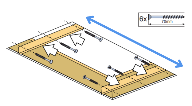 Install the support battens to the opening